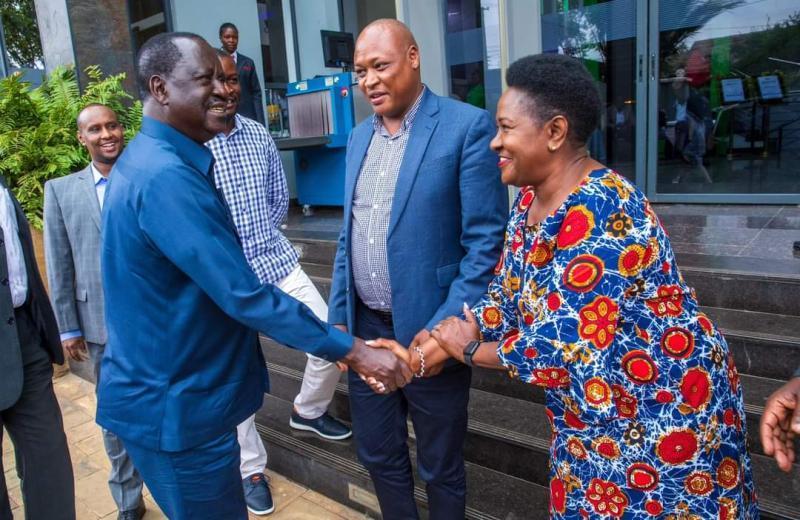 File image of ODM leader Raila Odinga with ODM Central Committee members.